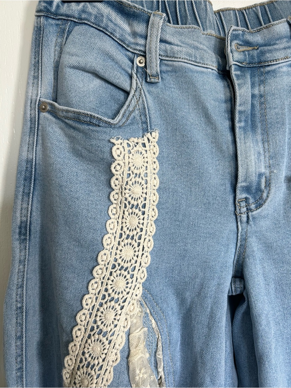 Oli & Hali Light Blue Denim Jeans with Elastic Waist - Picture 6 of 15
